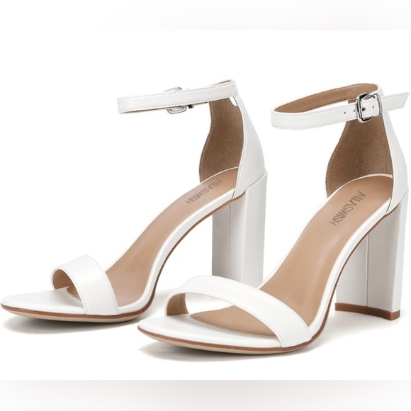 Shoes - Chunky heels white cute leather